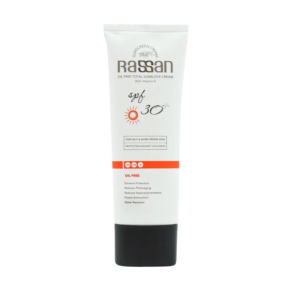 کرم ضد آفتاب فاقد چربی SPF30 راسن مناسب پوست چرب و آکنه دار 40 میلی لیتر